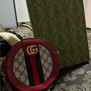 Gucci Red and Brown Crossbody Bag